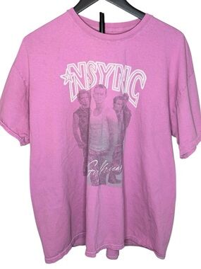 NSYNC Vintage-Style Pink Band Graphic Tee